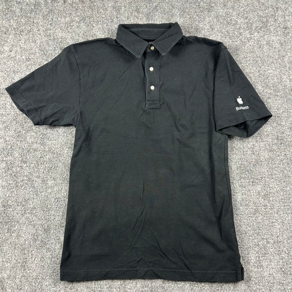 Apple Polo Shirt Women‎ S Black Business Logo Embroidered Short Sleeve Tech Top